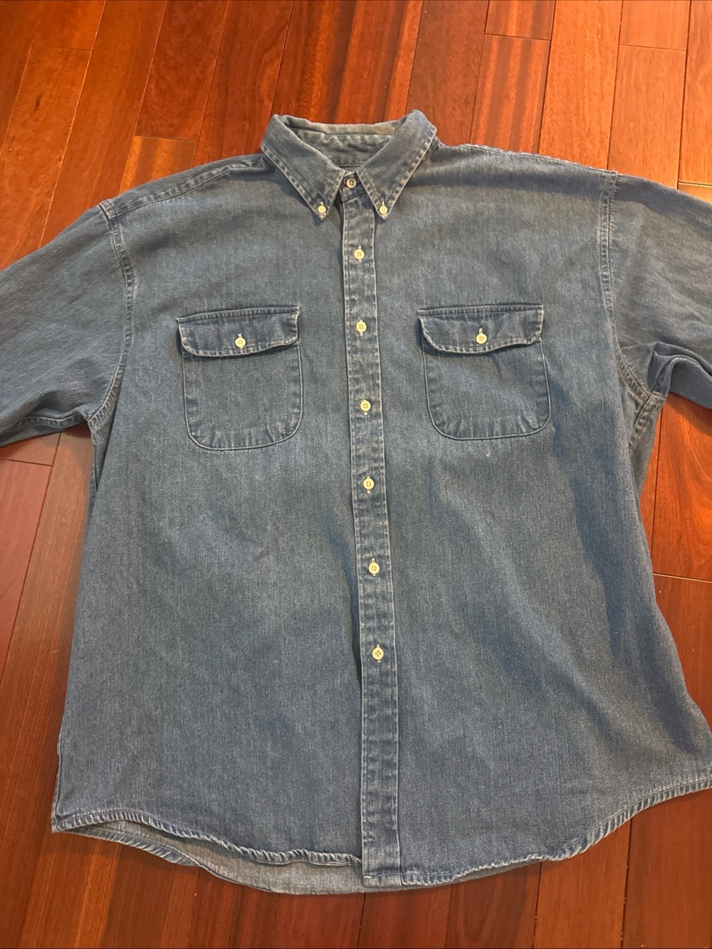Men's Cambridge Classics Denim Shirt SZ XL BLUE 2 pockets button-down